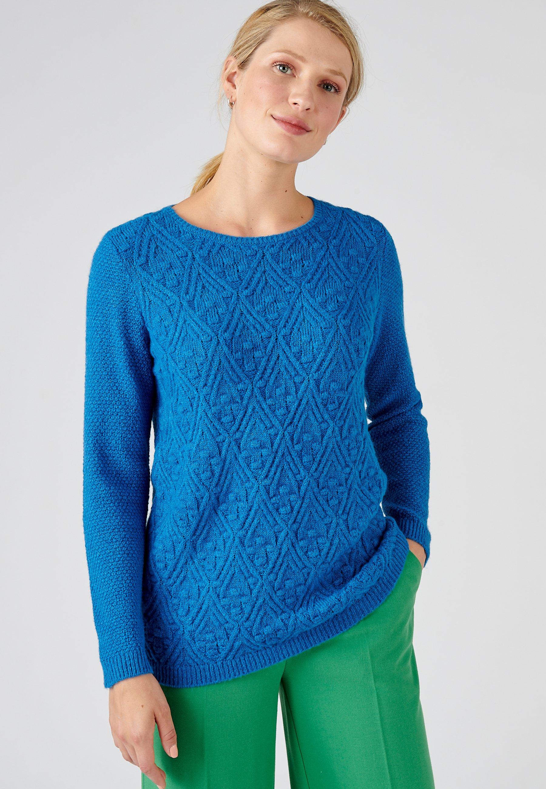 Musterstrick-pullover 55 % Acryl, 30 % Polyamid, 15 % Wolle. Damen Blau 38/40 von Damart