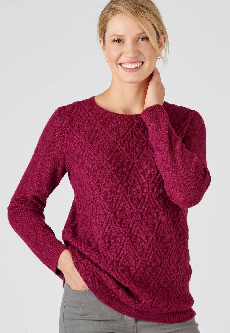 Musterstrick-pullover 55 % Acryl, 30 % Polyamid, 15 % Wolle. Damen Violett 38/40 von Damart