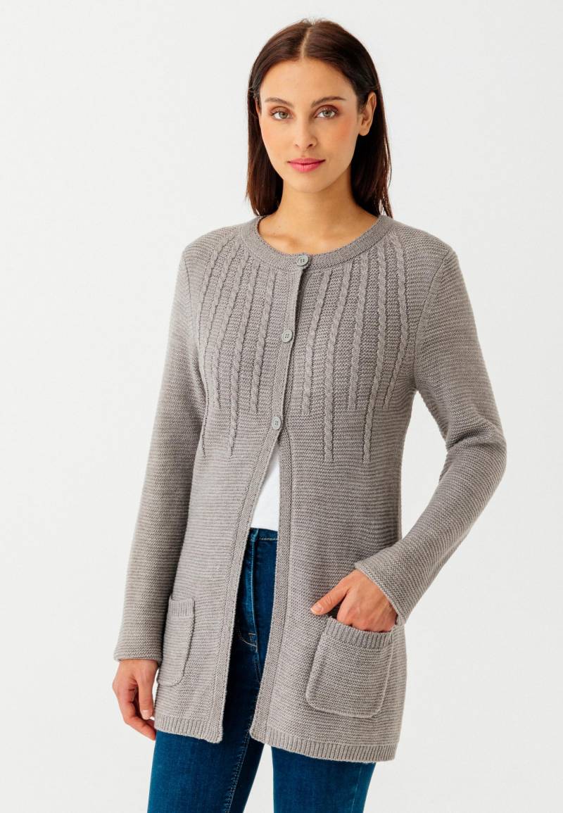 Musterstrickjacke Strick In Ottoman-optik. Damen Grau 46-48 von Damart