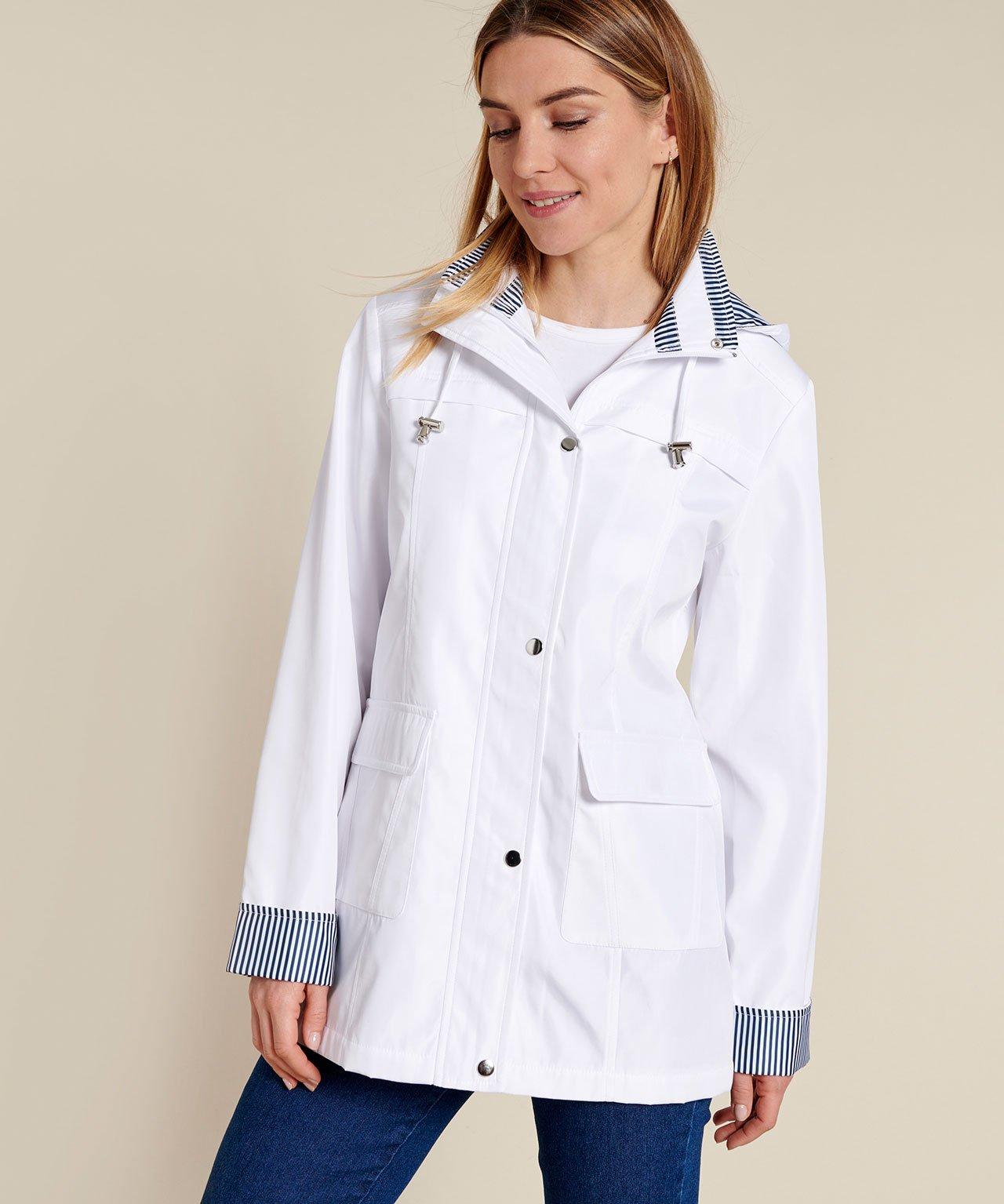 Parka Im Marine-stil Wasserabweisend, Mit Subtilem Glanz. Damen Weiss 38 von Damart