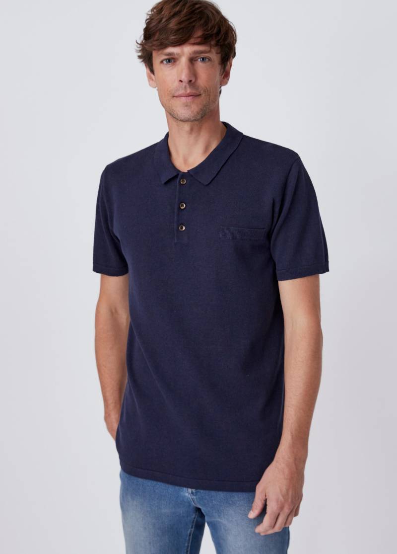 Polohemd Aus Leinen-baumwoll-mix. Herren Blau XL von Damart