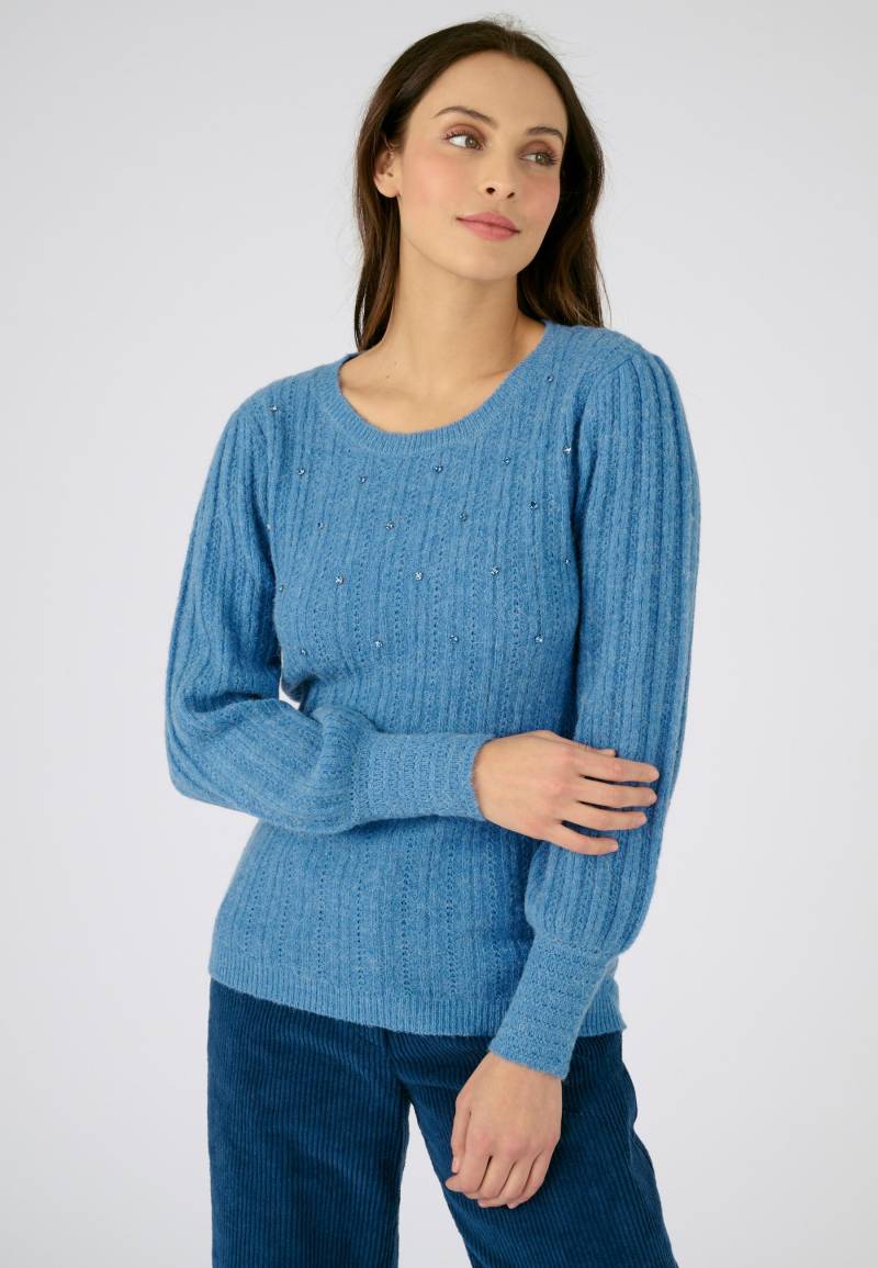 Pullover Aus Alpaka-mischung Mit Strasssteinen Damen Blau 46/48 von Damart