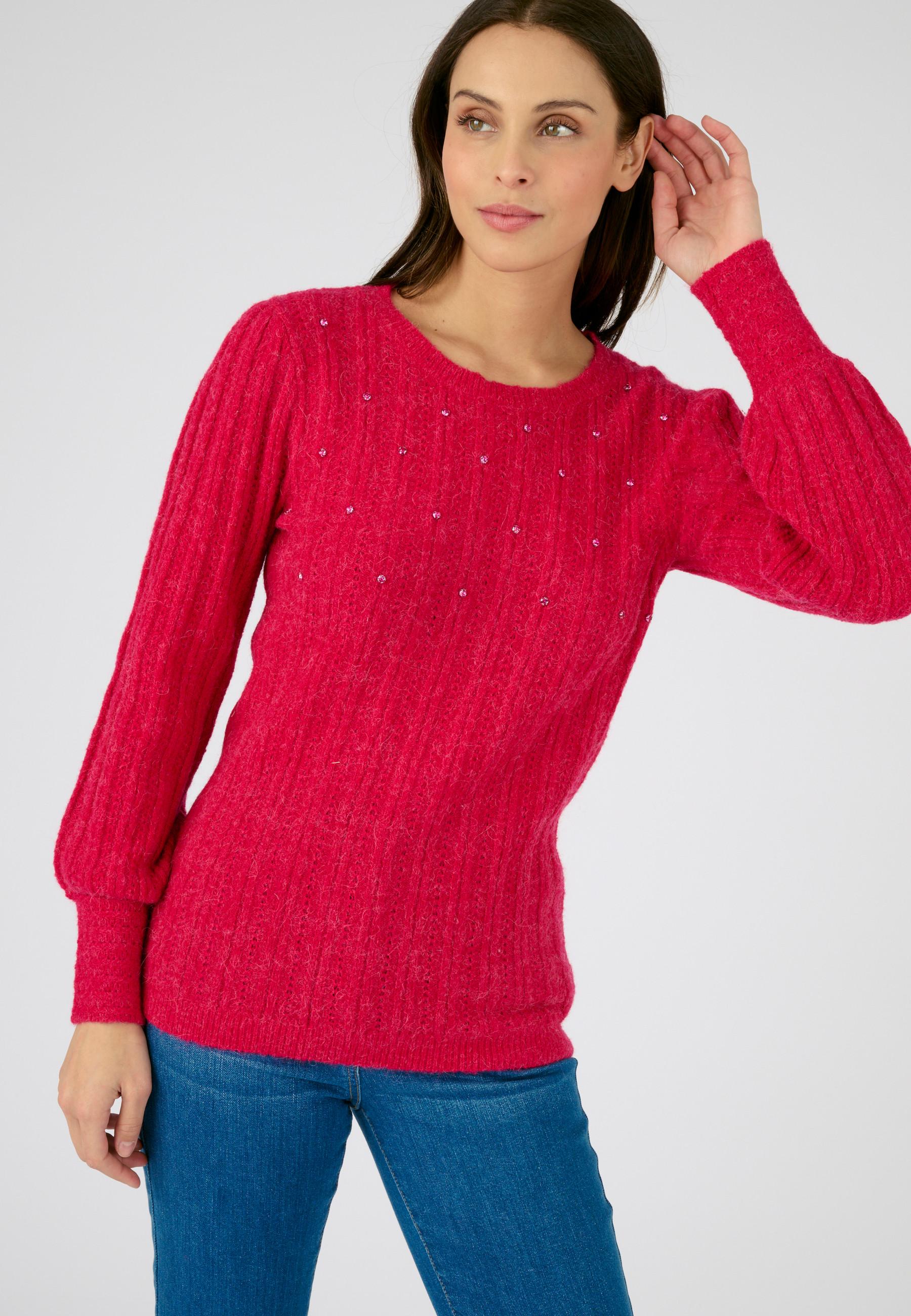 Pullover Aus Alpaka-mischung Mit Strasssteinen Damen Rot 42/44 von Damart