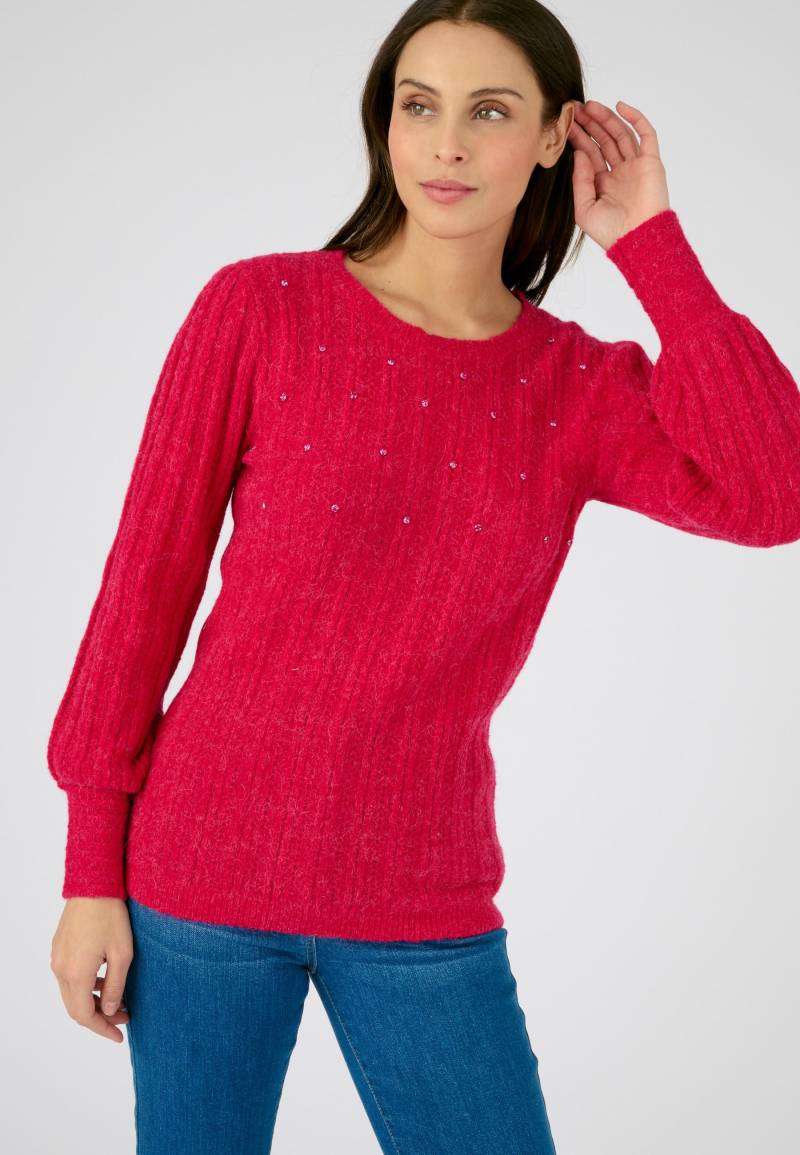 Pullover Aus Alpaka-mischung Mit Strasssteinen Damen Rot 46/48 von Damart