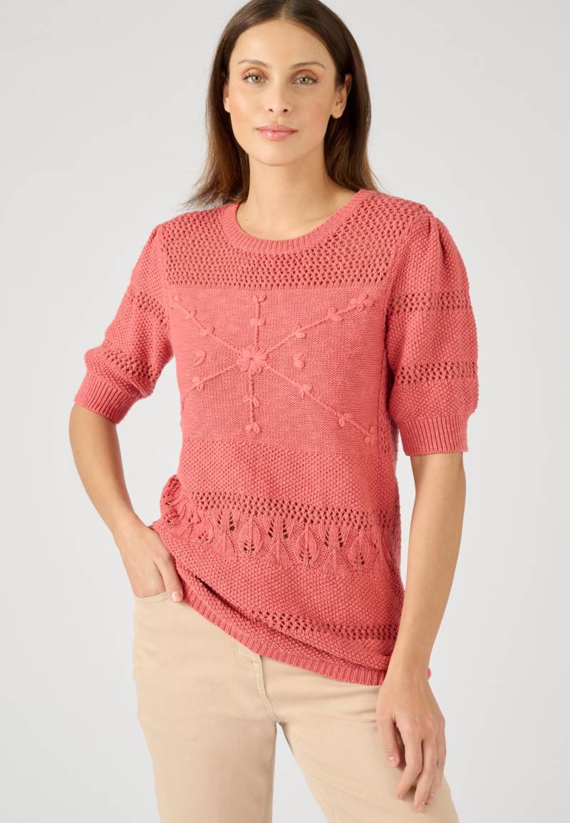 Pullover Aus Gewebe In Häkeloptik. Damen Rosa 46/48 von Damart