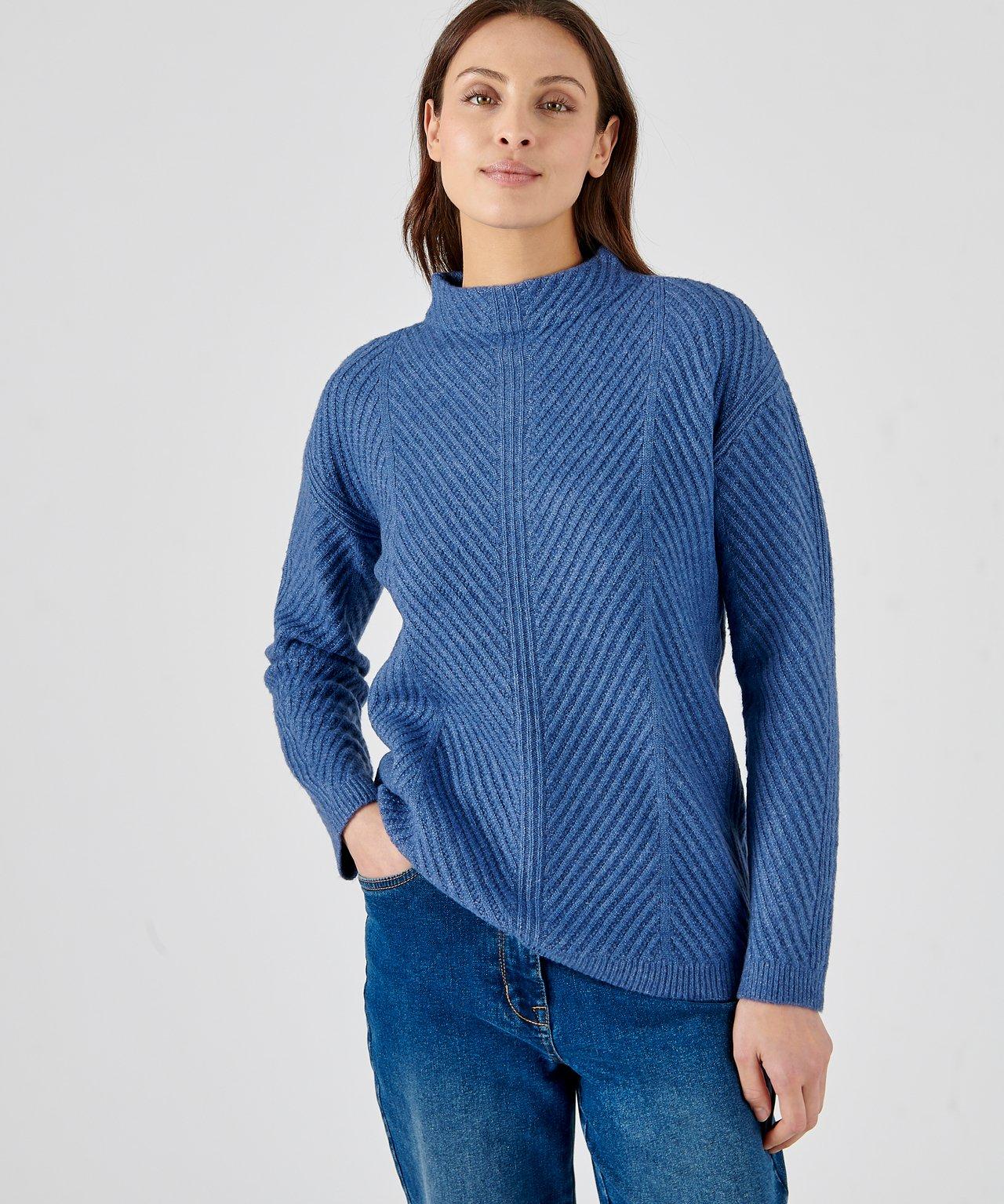 Pullover Aus Musterstrick Mit Thermolactyl. Damen Blau 46/48 von Damart