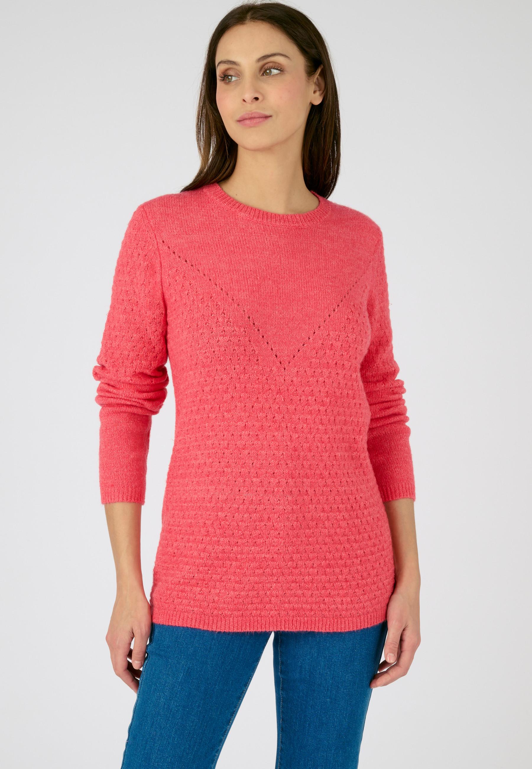 Pullover Im Ajourstrick Und Originellem Muster Thermolactyl Damen Rosa 42/44 von Damart