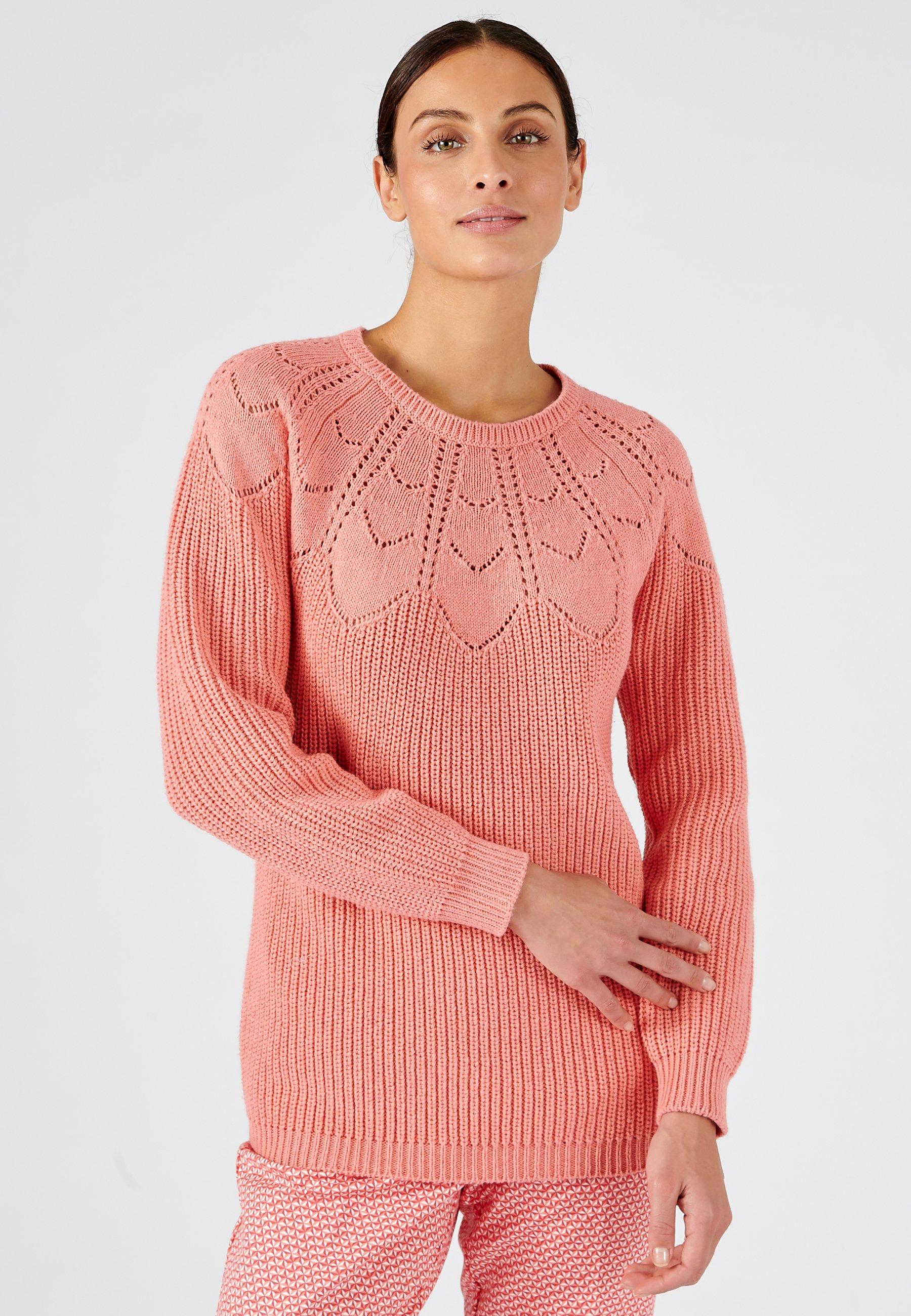 Pullover Mit Ajour-details. Damen Orange 34/36 von Damart