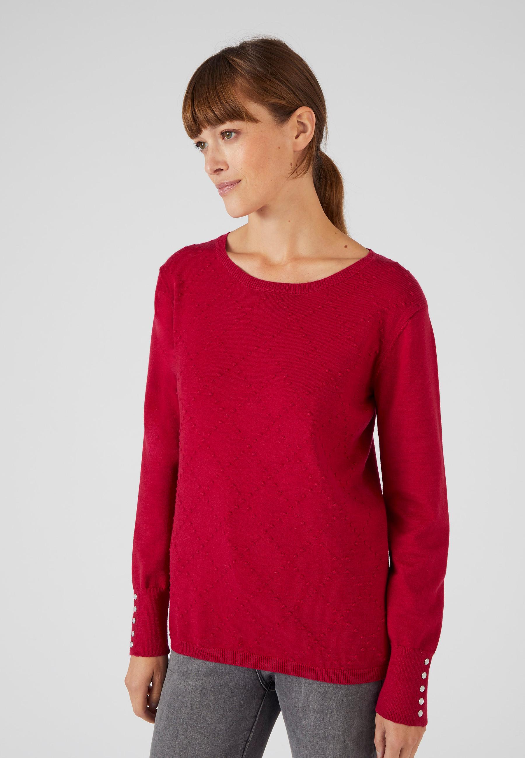 Pullover Mit Rautenmuster. Damen Rot 42/44 von Damart