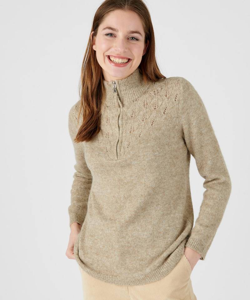 Pullover Mit Troyerkragen, Aus Alpaka-mix. Damen Braun 42/44 von Damart