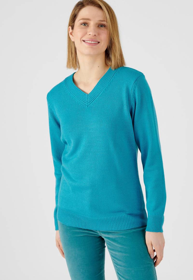 Pullover Mit V-ausschnitt Aus Schmiegsamem Jerseystrick. Damen Blau 42/44 von Damart