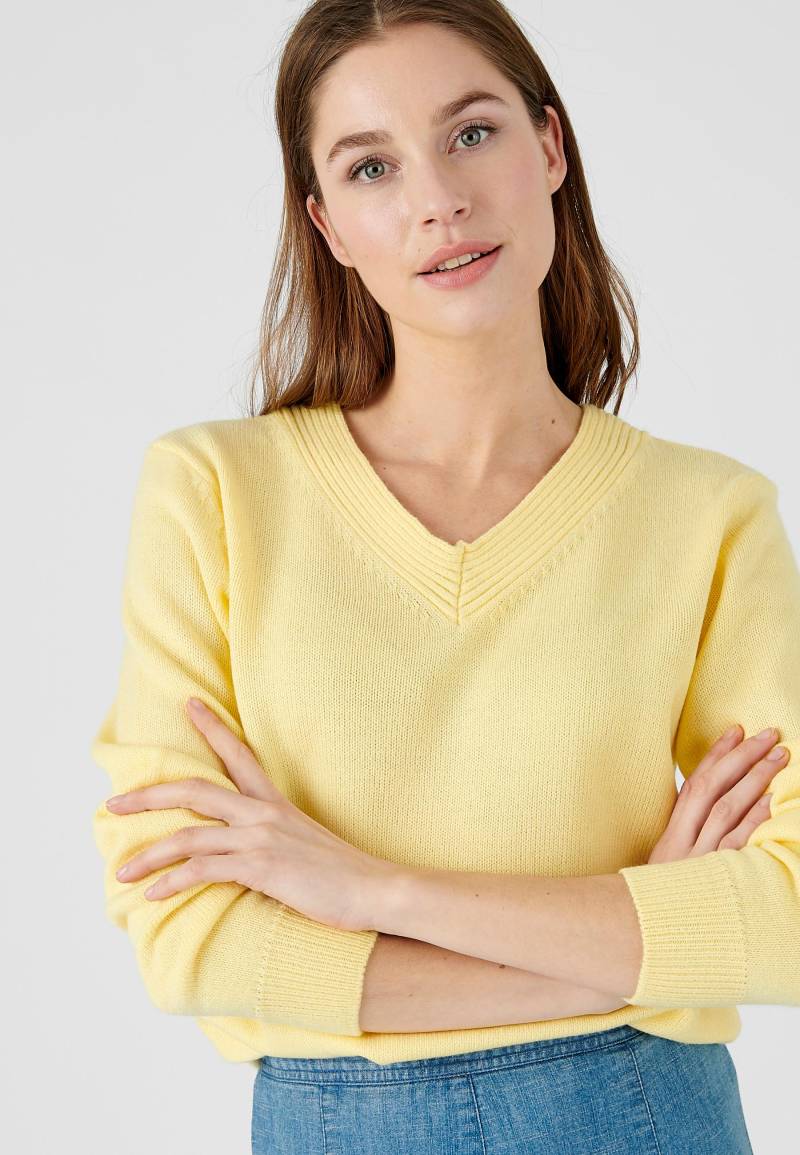 Pullover Mit V-ausschnitt Aus Schmiegsamem Jerseystrick. Damen Gelb 34/36 von Damart