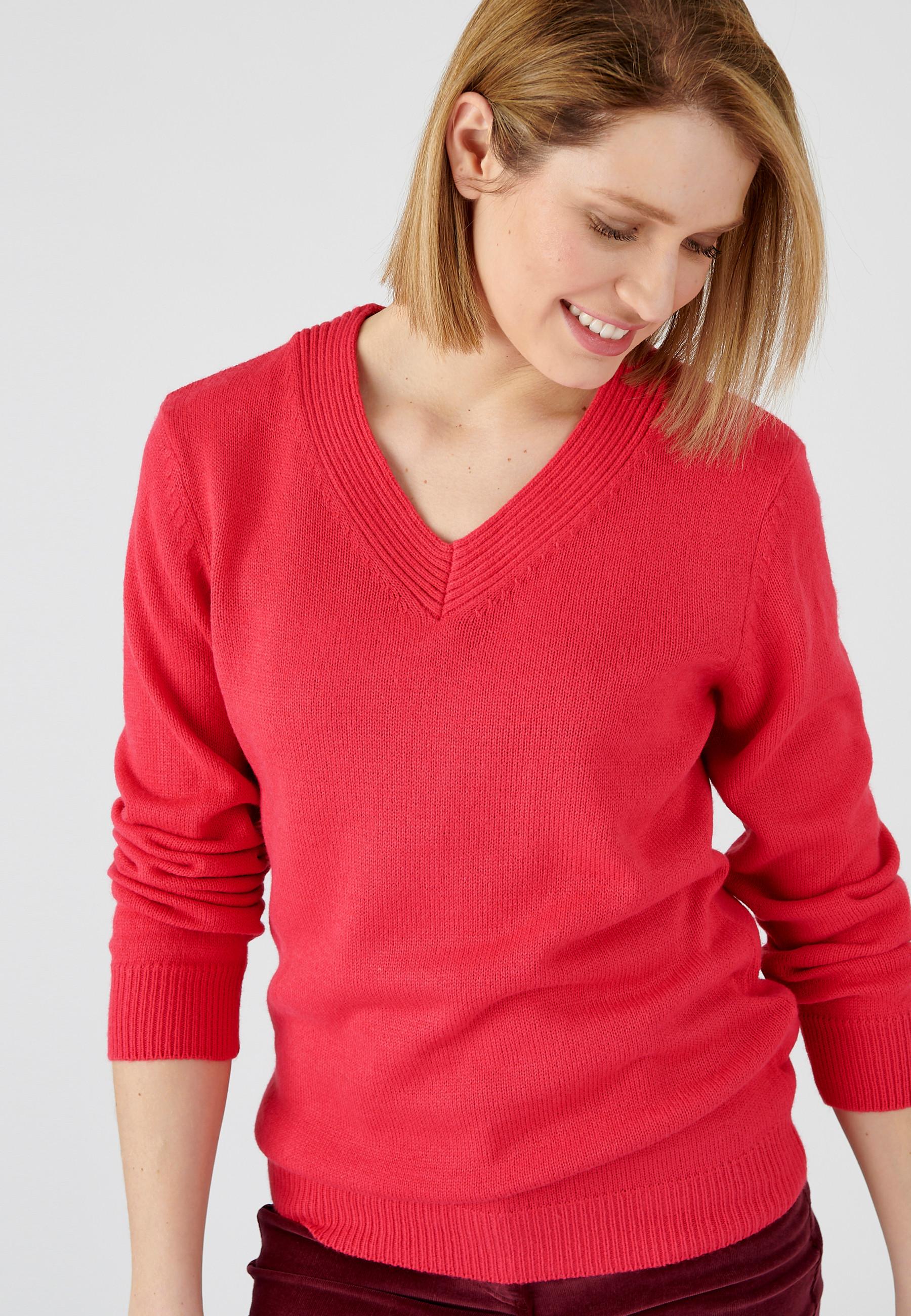 Pullover Mit V-ausschnitt Aus Schmiegsamem Jerseystrick. Damen Rosa 38/40 von Damart