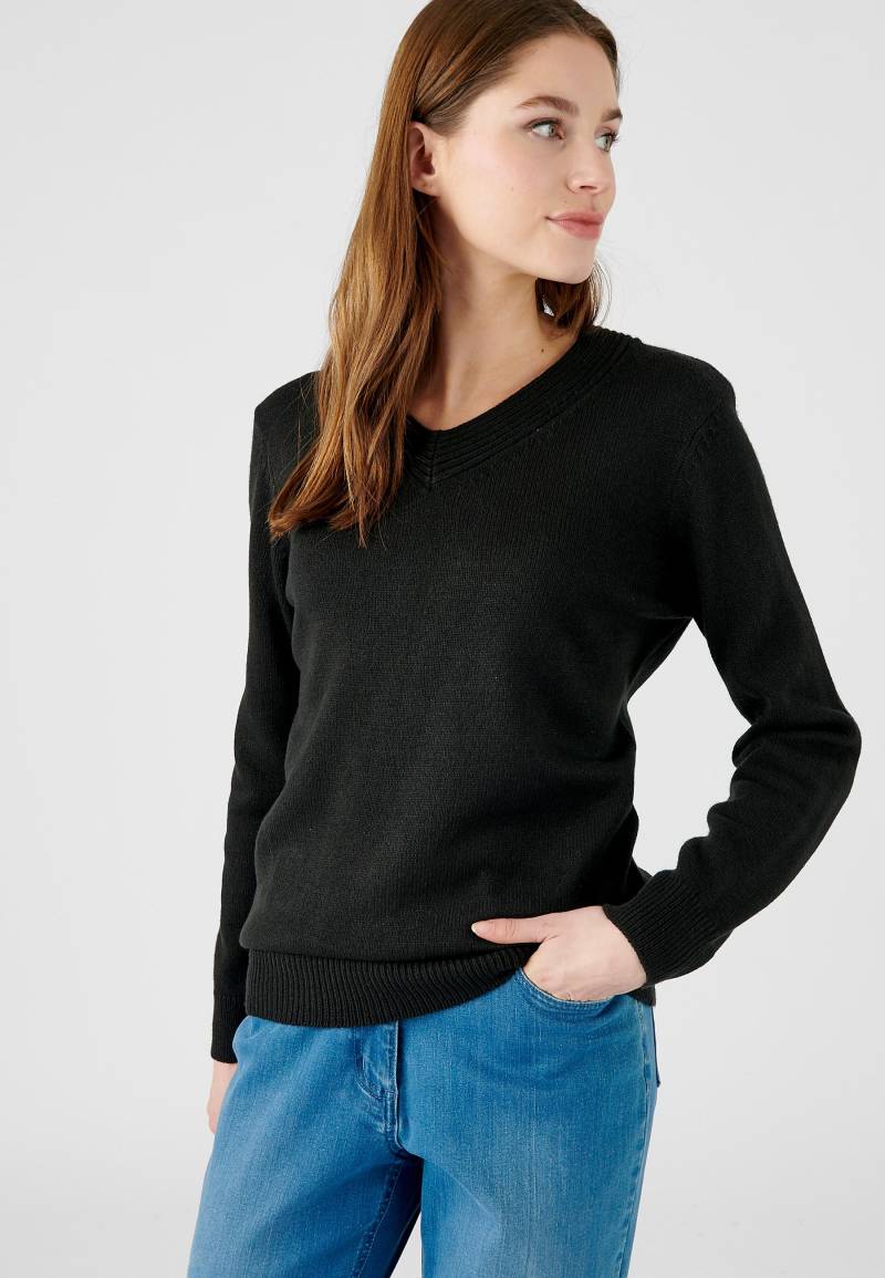 Pullover Mit V-ausschnitt Aus Schmiegsamem Jerseystrick. Damen Schwarz 34/36 von Damart