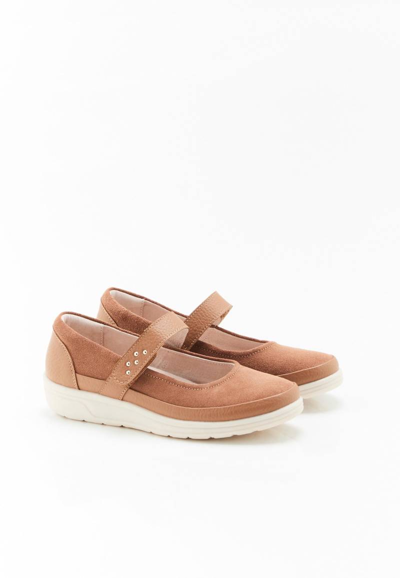 Riemchenschuhe Aus Zwei Materialien Damen Camel 36 von Damart