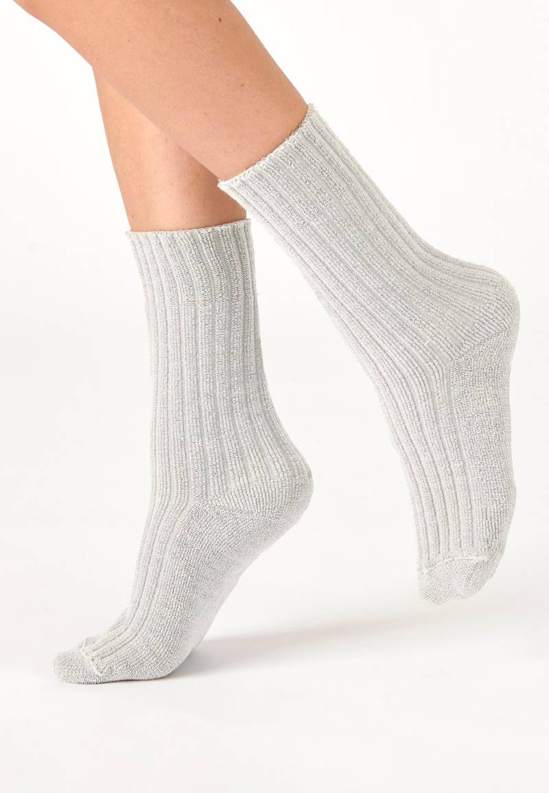 Rippstrick-socken Aus Thermolactyl-bouclé. Damen Weiss 44-46 von Damart