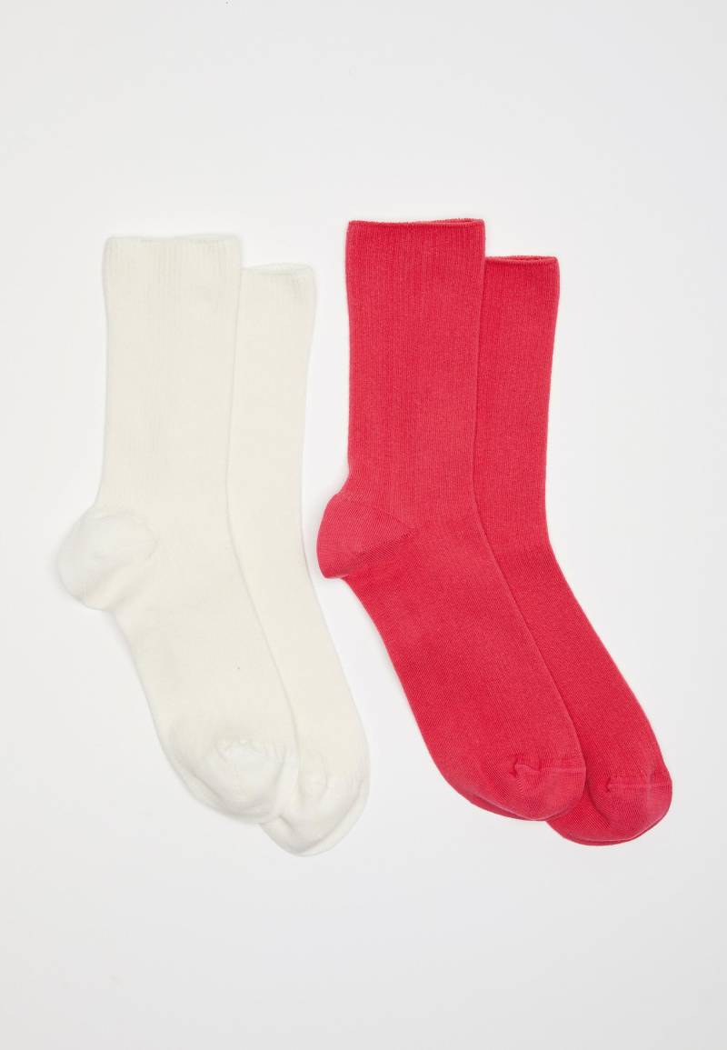 Set Aus 2 Paar Rippstrick-socken, Die Hauptsächlich Aus Bio-baumwolle Bestehen Damen Multicolor 36-38 von Damart