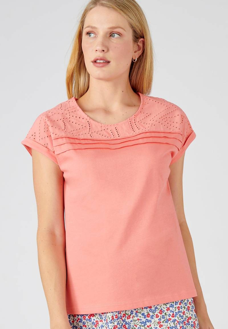 T-shirt Mit Details In Lochstickerei. Damen Orange 54/56 von Damart