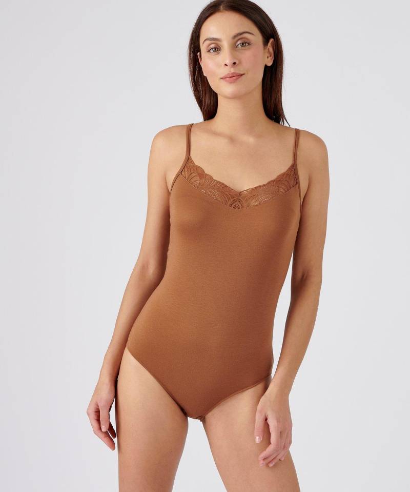 Spitzen-body Thermolactyl Invisible, Wärmegrad Soft 2. Damen Braun 38/40 von Damart