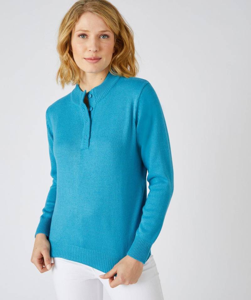 Stehkragenpullover Aus Schmiegsamem Jerseystrick. Damen Blau 42/44 von Damart