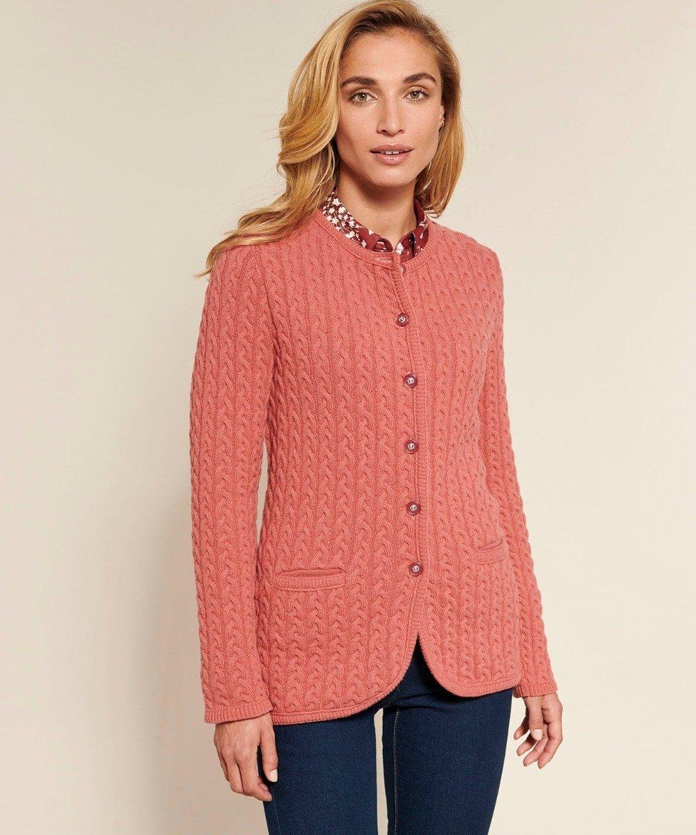 Strickjacke, 80 % Lammwolle. Damen Rosa 38/40 von Damart