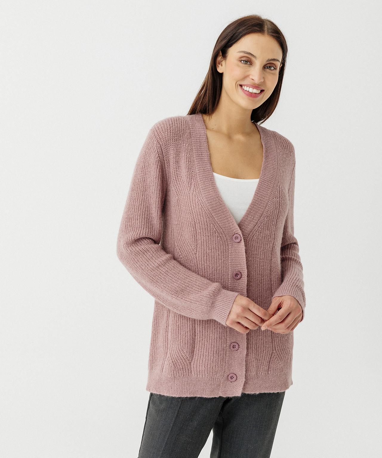 Strickjacke Mit V-ausschnitt Aus Alpaka-mix. Damen Braun 42/44 von Damart