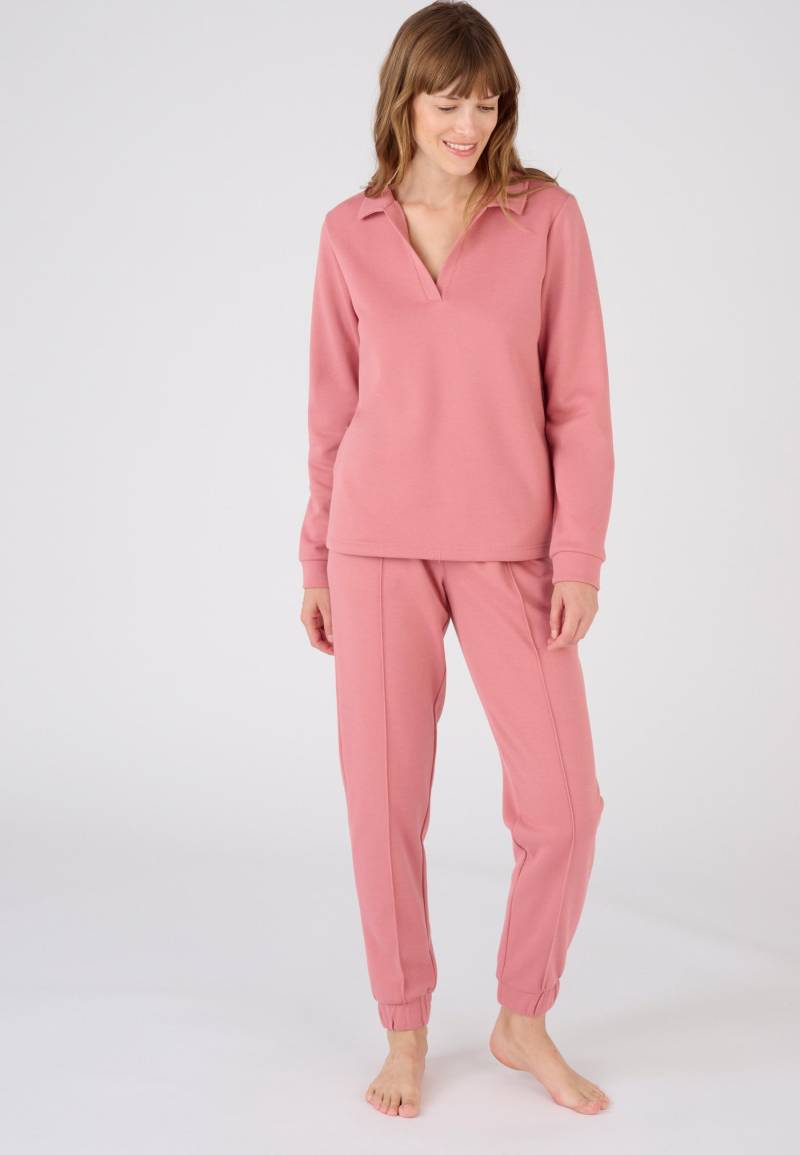 Sweatshirt Mit Polokragen. Damen Rosa 42/44 von Damart