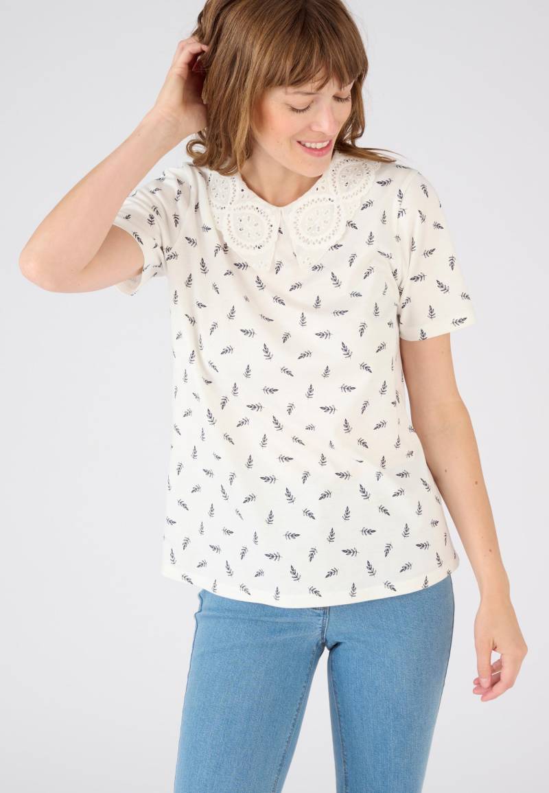 T-shirt Mit Lochstickerei Am Ausschnitt. Damen Weiss 34/36 von Damart