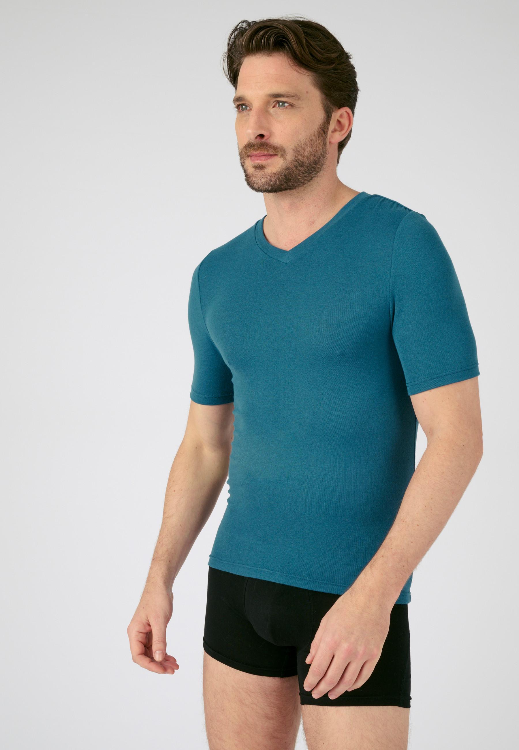 T-shirt Mit V-ausschnitt. Herren Blau 3XL von Damart