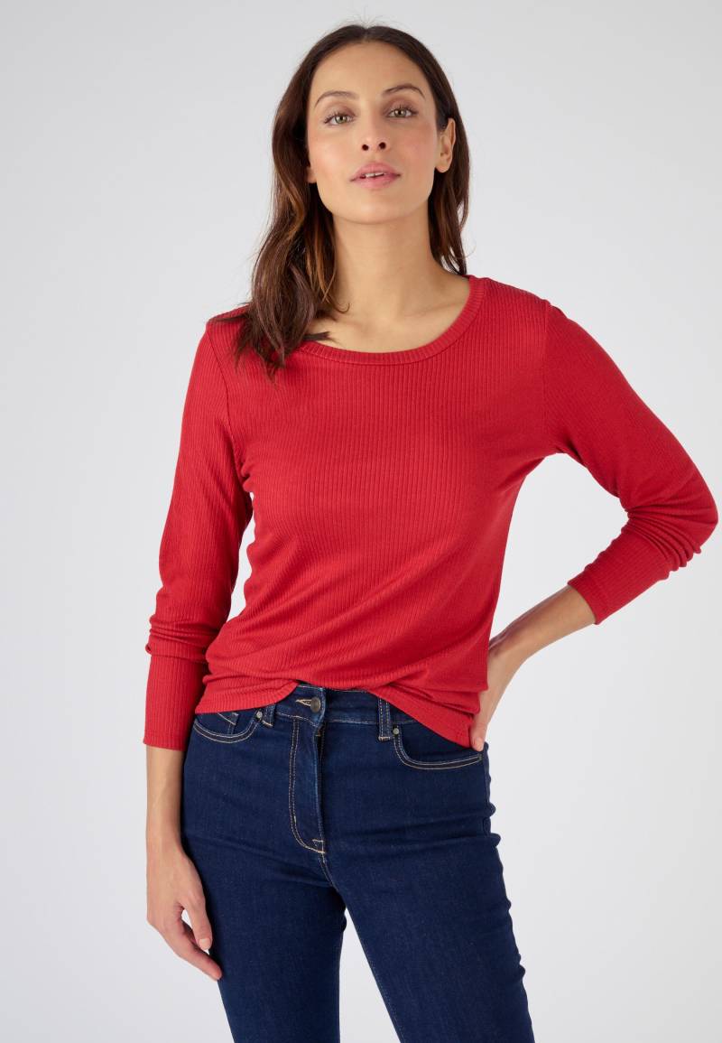 Unterziehpullover Aus Thermolactyl-rippstrick Und Seide Mit Rundhalsausschnitt. Damen Rot 54/56 von Damart