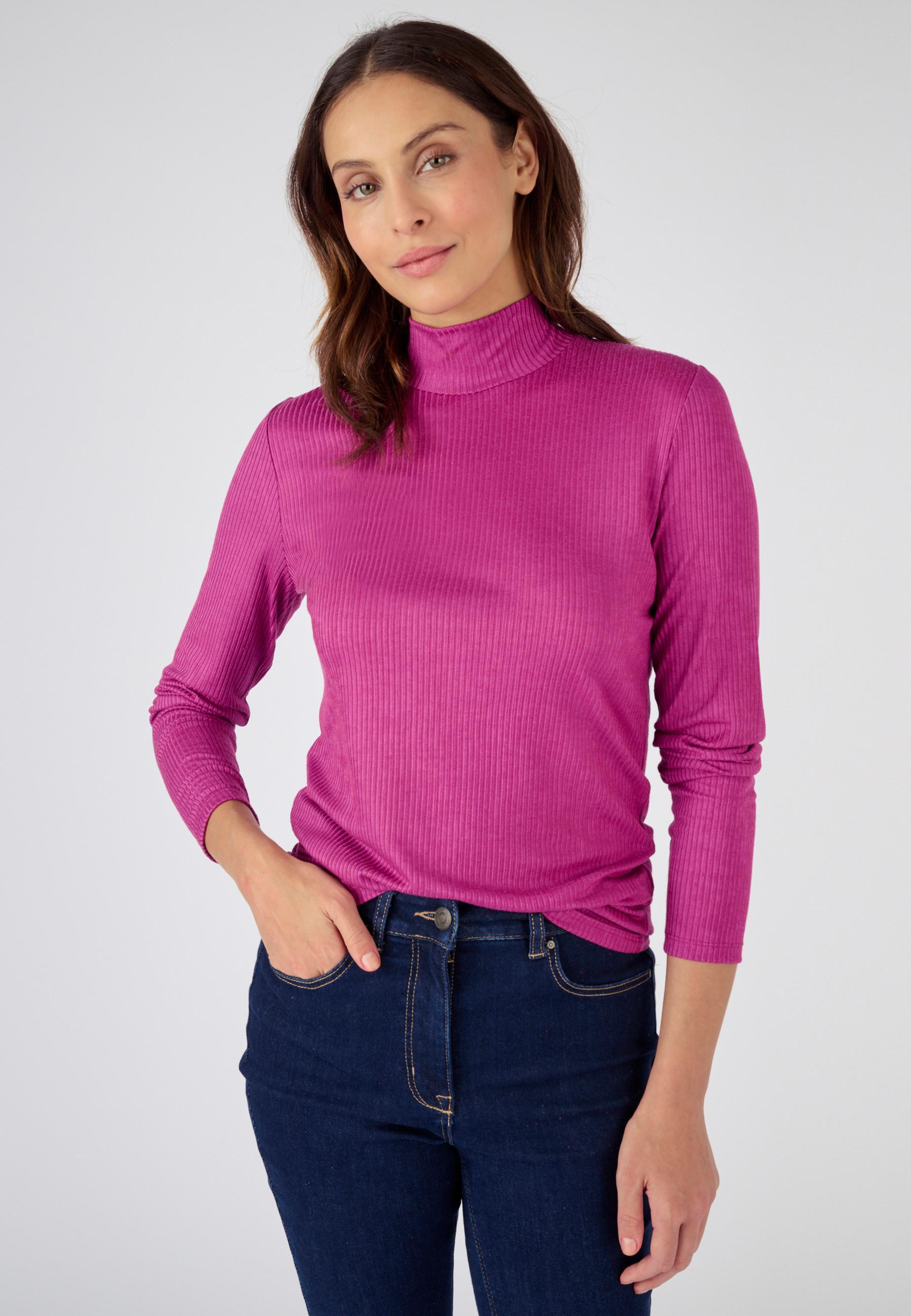 Unterziehpullover Aus Thermolactyl-rippstrick Und Seide Mit Stehkragen. Damen Rot 46/48 von Damart