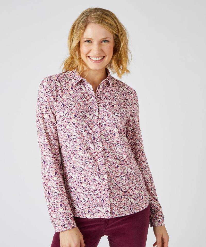 Warme Bluse Mit Blattmotiv Und Samtigem Griff. Damen Violett 50/52 von Damart