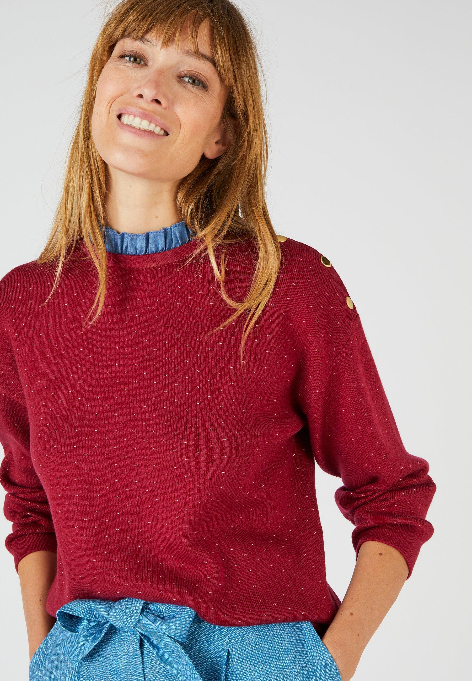 Warmer Jacquard-pullover Mit Volant Am Ausschnitt. Damen Violett 38/40 von Damart