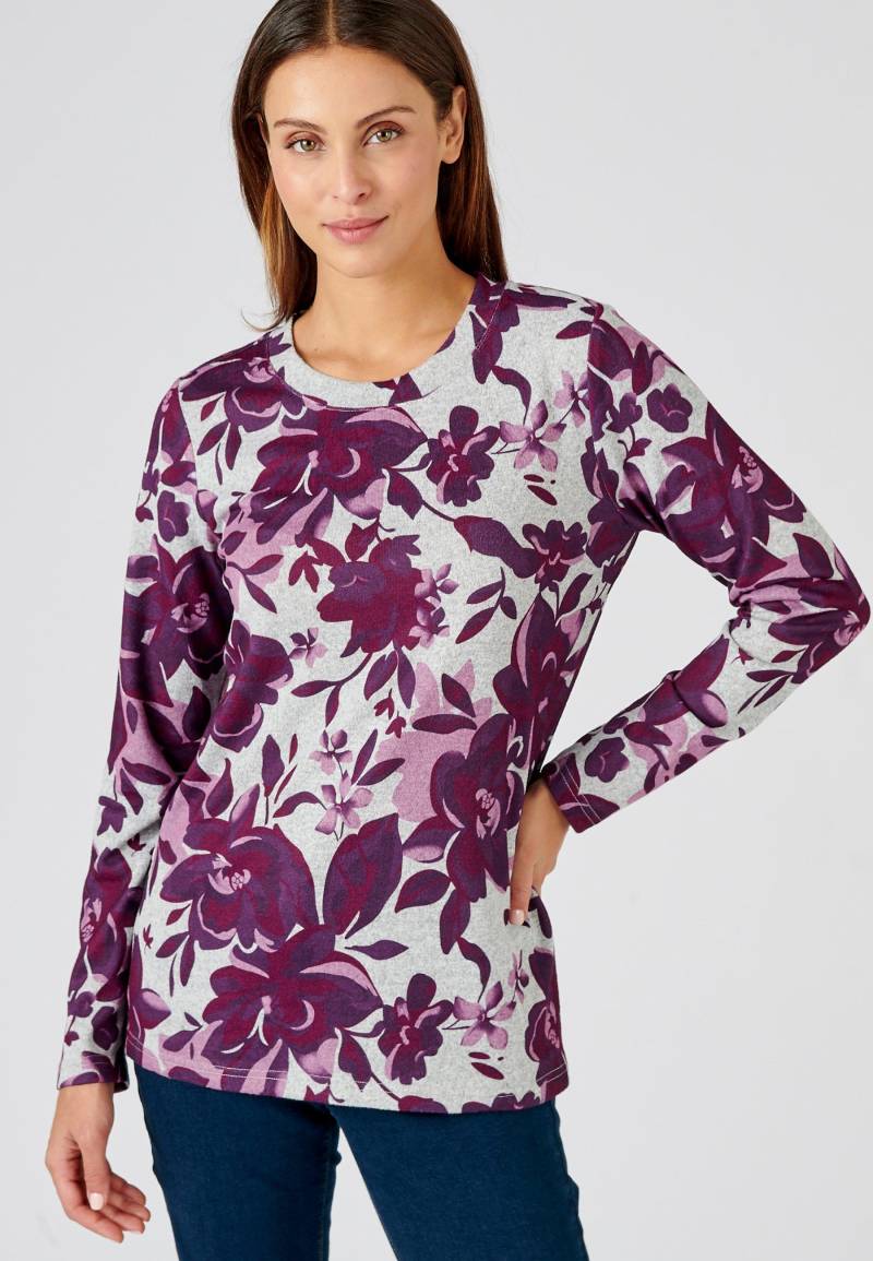 Warmes Shirt Mit Blätter-print. Damen Violett 54/56 von Damart