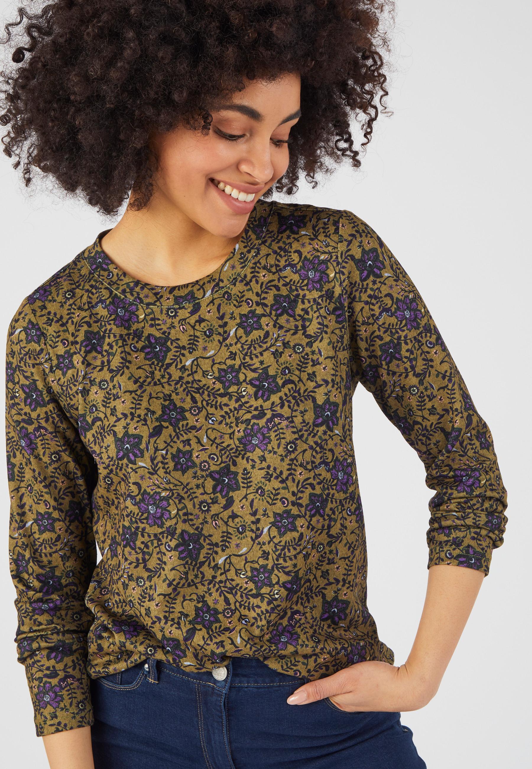 Warmes T-shirt Mit Paisley-motiv. Damen Grün 46-48 von Damart