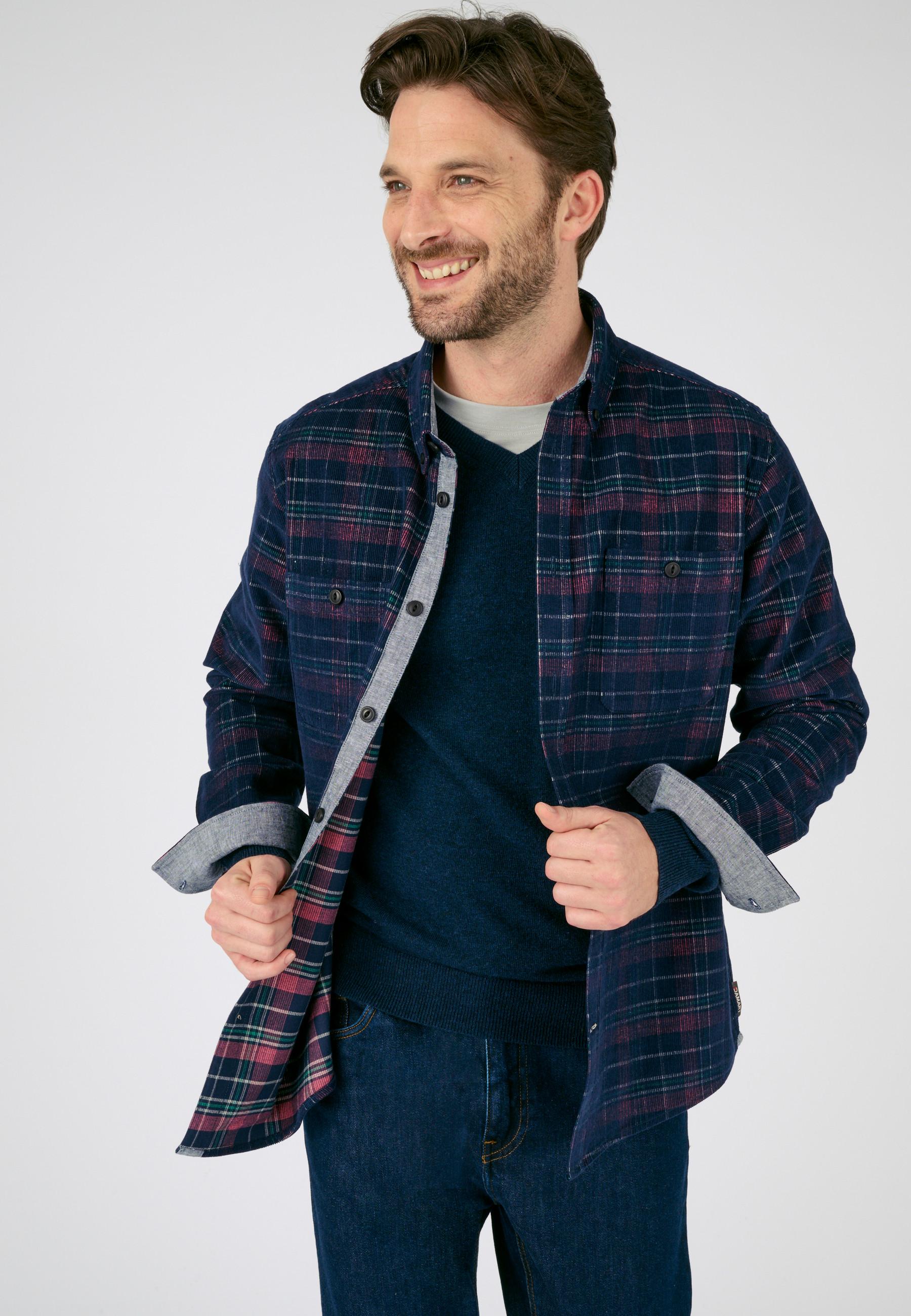 Weites Overshirt Mit Langen Ärmeln Samt Herren Blau L von Damart