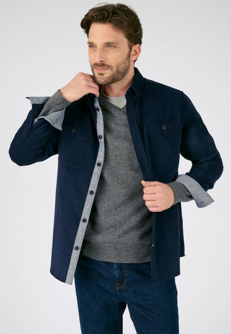 Weites Overshirt Mit Langen Ärmeln Samt Herren Blau L von Damart