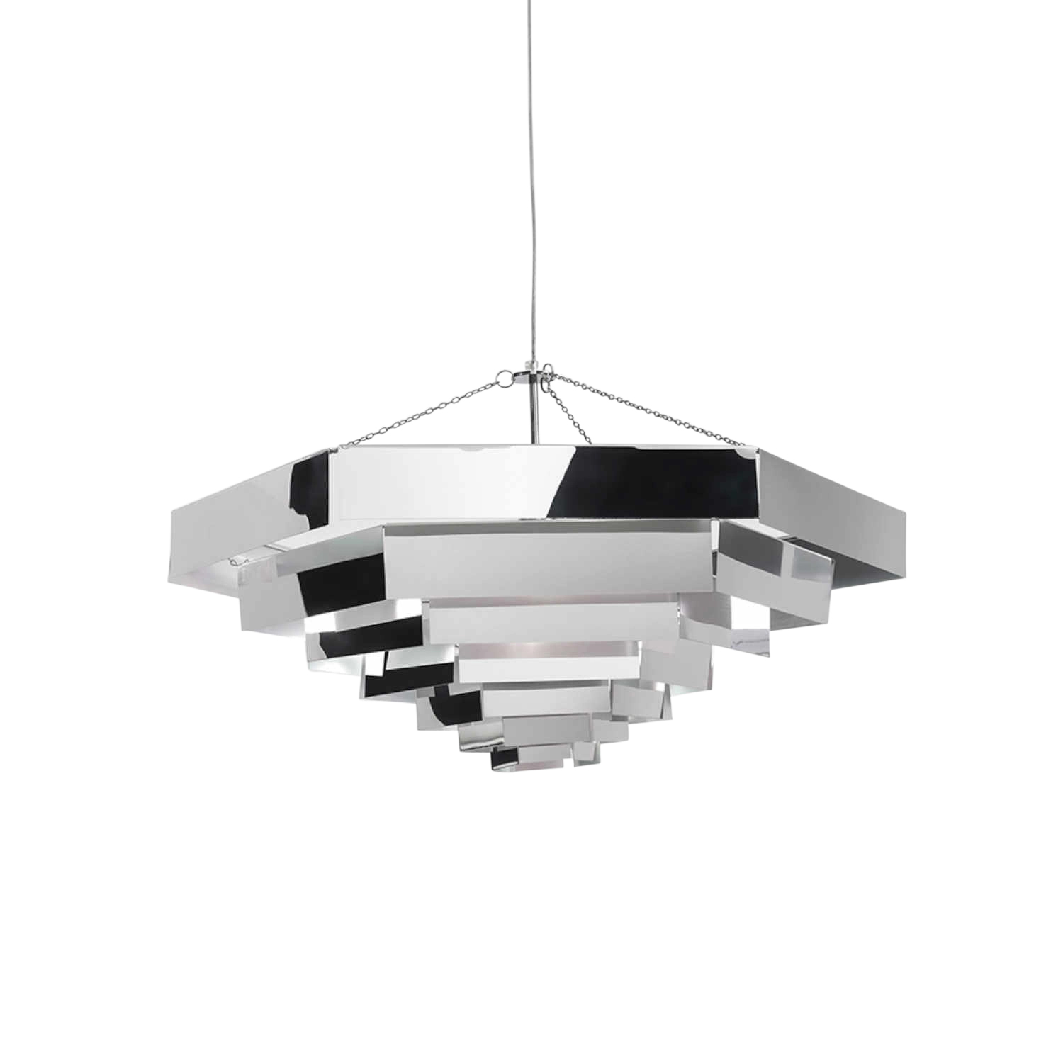 Lampada Esagonale 82 Pendelleuchte, Farbe aluminium von Danese Milano