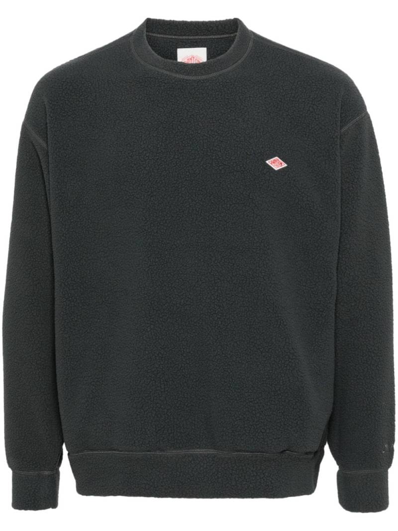 Danton logo-appliqué fleece sweatshirt - Grey von Danton