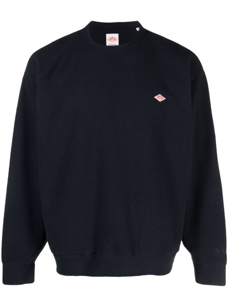 Danton logo-patch fleece sweatshirt - Blue von Danton