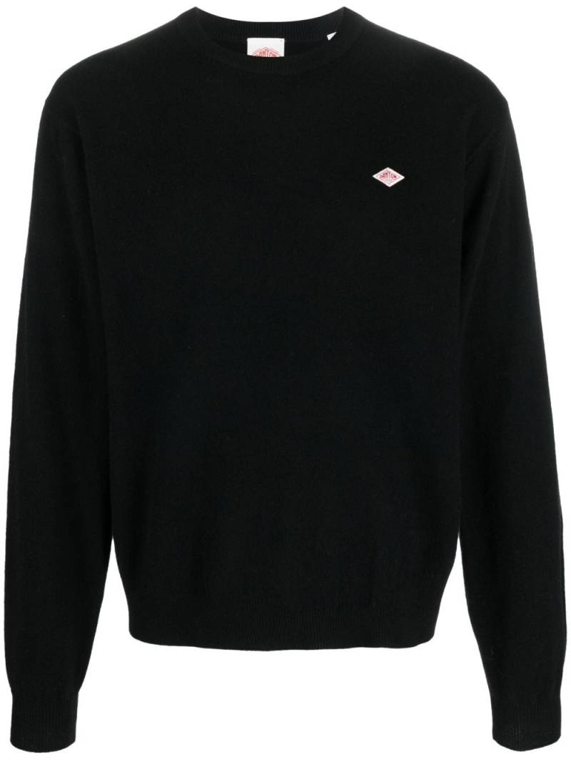 Danton logo-patch woollen jumper - Black von Danton