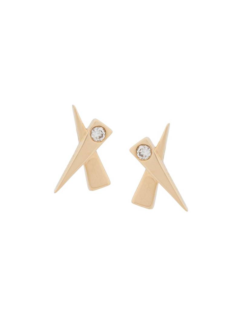 Daou 18kt yellow gold Kiss diamond earrings von Daou