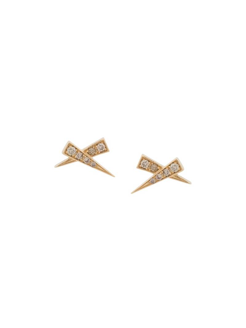 Daou 18kt yellow gold Kiss pave diamond earrings von Daou