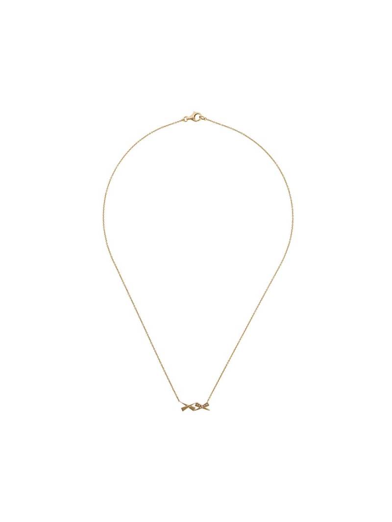 Daou 18kt yellow gold Kisses diamond necklace von Daou