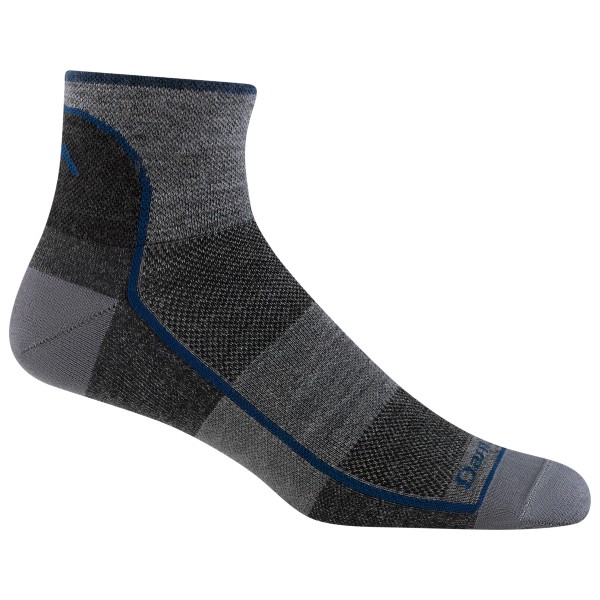 Darn Tough - 1/4 Lightweight - Laufsocken Gr L grau/schwarz von Darn Tough