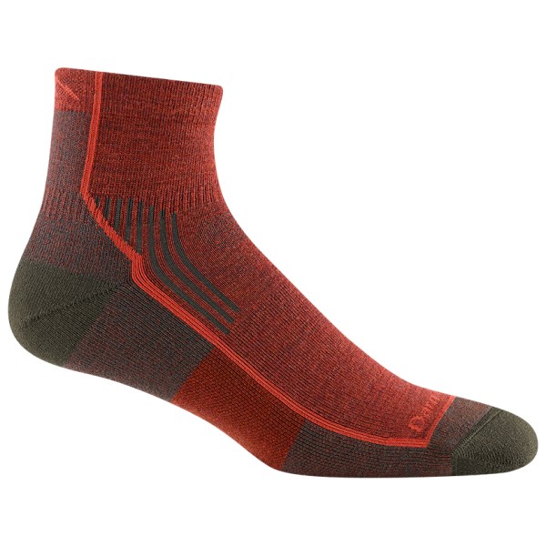 Darn Tough - Hiker 1/4 Midweight With Cushion - Wandersocken Gr L rot von Darn Tough