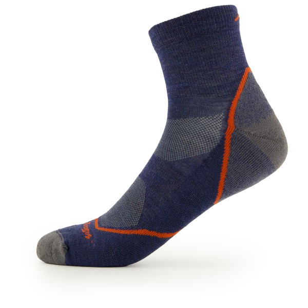 Darn Tough - Light Hiker 1/4 Lightweight with Cushion - Wandersocken Gr L blau von Darn Tough