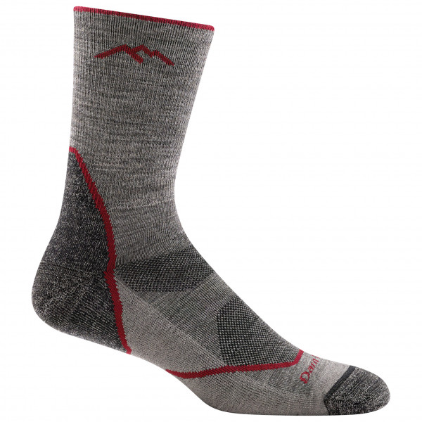 Darn Tough - Light Hiker Micro Crew Lightweight With Cushion - Wandersocken Gr L grau von Darn Tough