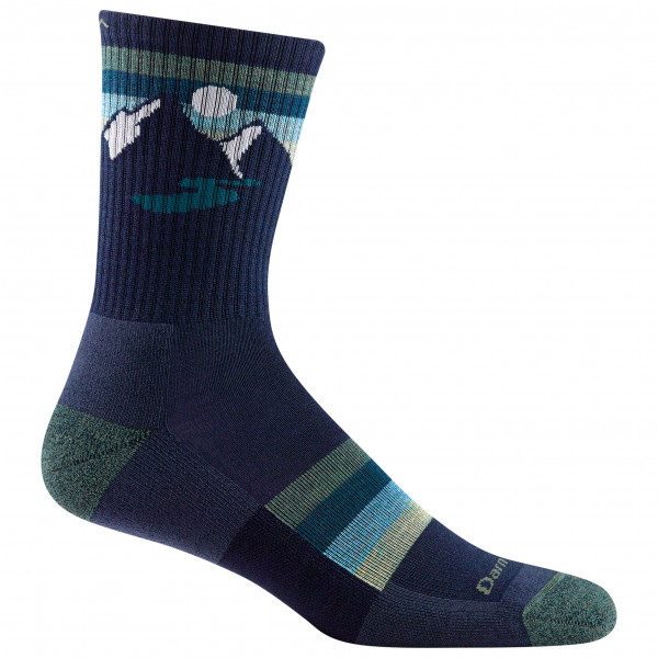 Darn Tough - Sunset Ridge Micro Crew Lightweight w/ Cushion - Wandersocken Gr L;M;XL blau;schwarz von Darn Tough