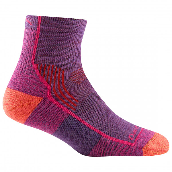 Darn Tough - Women's Hiker 1/4 Midweight with Cushion - Wandersocken Gr L lila von Darn Tough